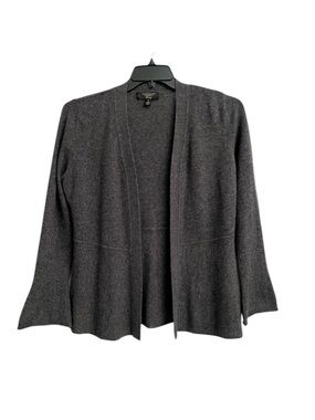 Cashmere Cardigan Dark Heather Gray Sweater Flared Bell Sleeves Women’s Small